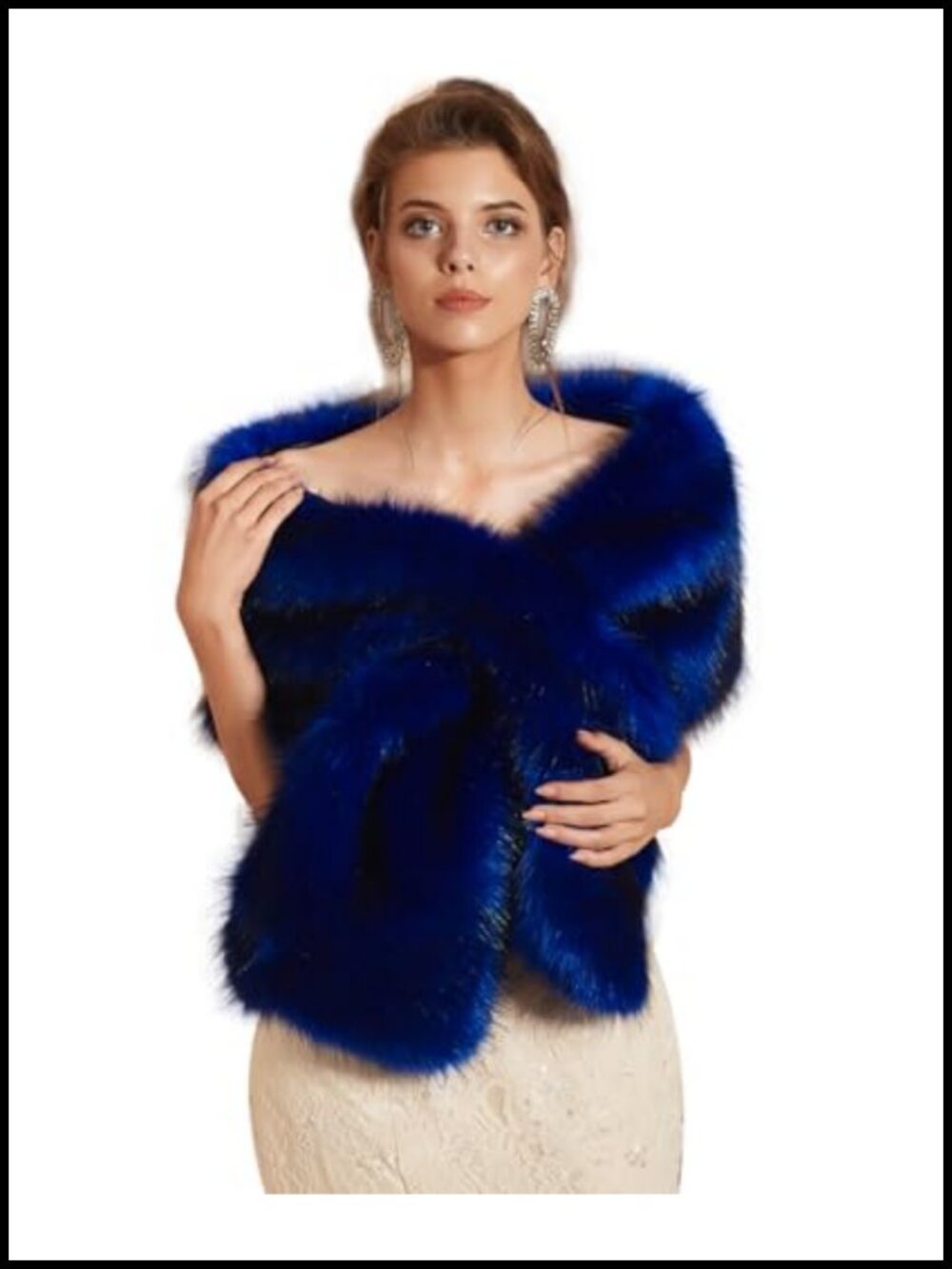Faux Fur Shawl Wrap Cape Women Winter Evening Warm One Size
